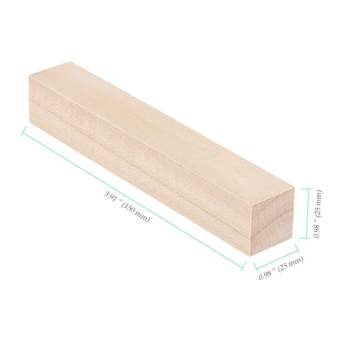 60 Pack 6 x 1 x 1 Inch Basswood Carving Block, Unfinished Rectangular Whittling Blocks for Carving, Crafts, DIY Project