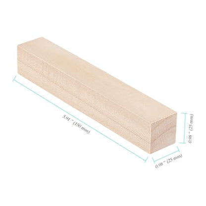 60 Pack 6 x 1 x 1 Inch Basswood Carving Block, Unfinished Rectangular Whittling Blocks for Carving, Crafts, DIY Project