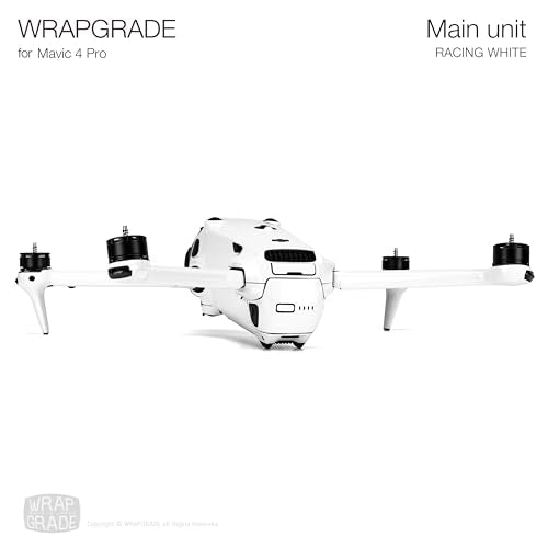WRAPGRADE Full Wrap Skin Stickers Compatible with DJI Mavic 4 Pro (Racing White) - color: Racing White
