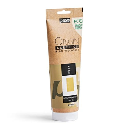 PEBEO Origin 240ml Metallic Acrylic Paint, Gold - color: Gold