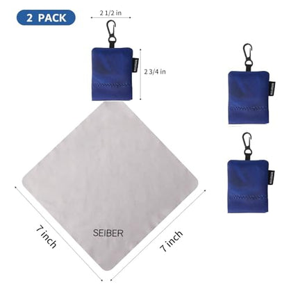 SEIBER Microfiber Eyeglass Cleaning Cloth with Glasses,Ultra-Soft,2P, Blue - color: Blue-(2pack)