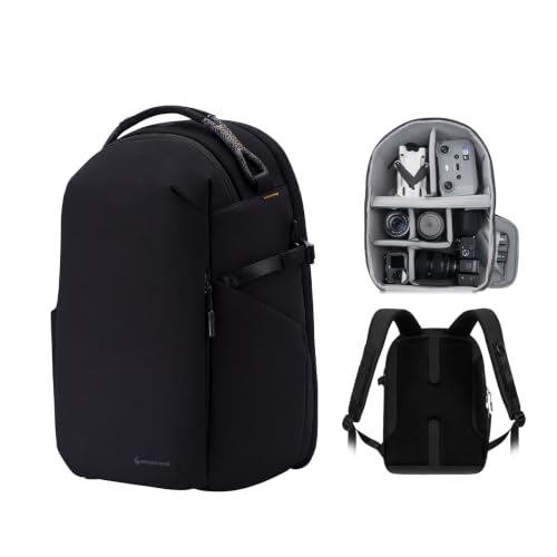 Besnfoto Lightweight Camera Backpack - Everyday Laptop Bag for DSLR Drone - color: Black, size: 16L