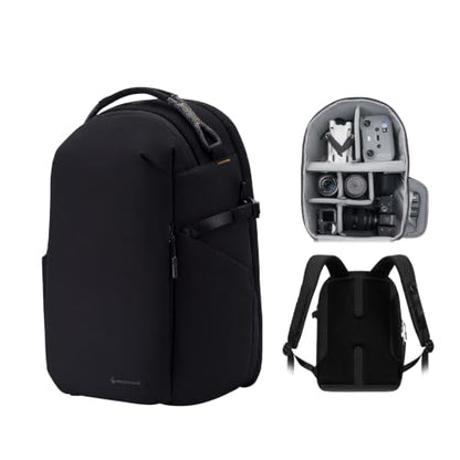 Besnfoto Lightweight Camera Backpack - Everyday Laptop Bag for DSLR Drone - color: Black, size: 16L