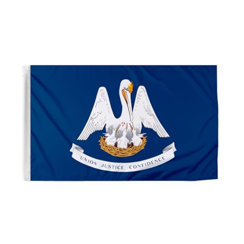 Louisiana State Motorcycle Flag 6x9 inch - Double-Layered Printed 3-Ply Durable Knitted Polyester - 0.75 inch Sleeve- Fits on 3/8" Mount Pole - color: Louisiana
