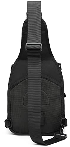 Tactical Sling Backpack With Holster Military Crossbody Bag for Men Single Shoulder Back Pack 10L - color: Black & Tan 2