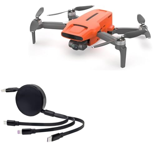 BoxWave Cable Compatible with Fimi Mini 3 Drone with 3 Batteries - AllCharge PD miniSync (100W), Retractable High-Speed Charging Portable USB Cable - Jet Black