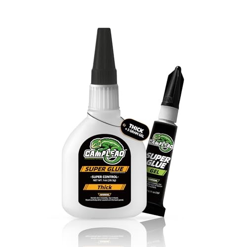 Thick Super CA Glue 28.3 Gram with 3 Gram Superglue Gel, Heavy Duty Clear Glue for Wood Metal Plastic Shoe Ceramic Leather Glass, All Purpose Instant Cyanoacrylate Adhesive for DIY Crafts Woodworking - size: 1 oz., style: THICK VISCOSITY