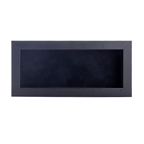14x22 Shadow Box Frame Black Wood | with a 3/4" Usable Display Depth | Includes a Black Real Suede Texture Acid-Free Backing Board, UV Resistant Acrylic, and Hanging Hardware