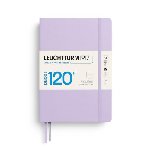 LEUCHTTURM1917 - 120G Special Edition - Medium A5 Ruled Hardcover Notebook (Lilac) - 203 Numbered Pages with 120gsm Paper - color: Lilac, style: Ruled