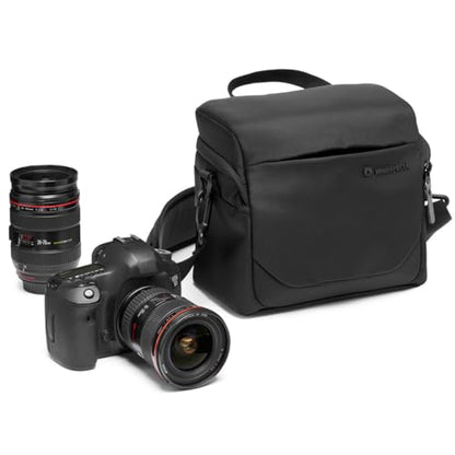 Manfrotto Advanced Shoulder Bag L III, for Reflex and Mirrorless Camera with Lens, Camera Case with Tripod Mount and Rain Cover