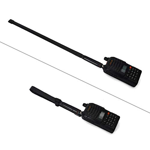 HYS BNC CS Tactics Antennas Foldable Dual Band 2m/70cm HT Antenna - color: Black