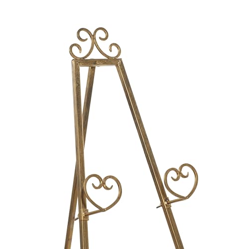 Deco 79 Metal Scroll Easel, Stand 21" x 25" x 48", Gold - color: Gold, size: 23" x 24" x 48"