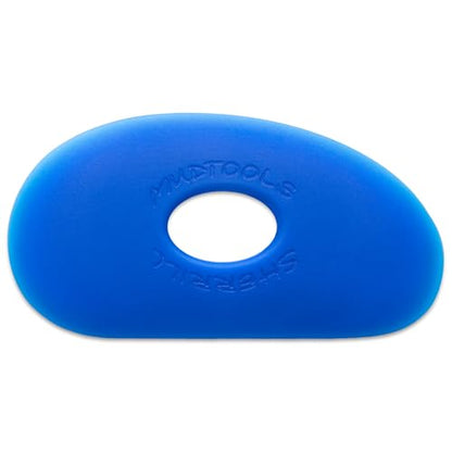 Mudtools Shape 0 Polymer Rib, Blue Firm - Small Kidney Pottery Tool - color: Blue - Firm (B0)