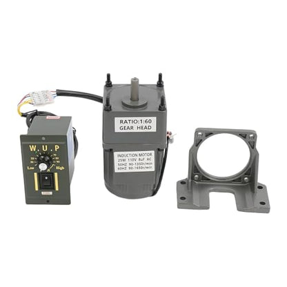 90-1650RPM 25W 60K Variable Speed AC Gear Motor with Controller & Bracket - color: 25W 60K, with Bracket