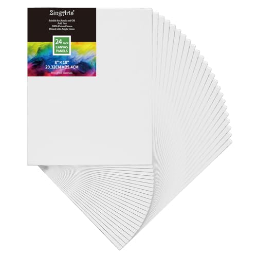 24 Pcs Professional Painting Black Canvas Panels (8X10IN 24PCS) - size: 8X10IN 24PCS