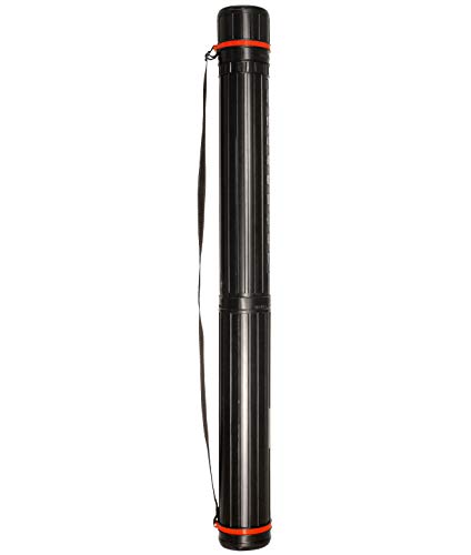VViViD Extra Large Black Plastic Telescoping Transit Poster & Document Storage Tube w/Adjustable Nylon Carrying Strap (Large (25" x 4")) - size: Large (25" x 4")