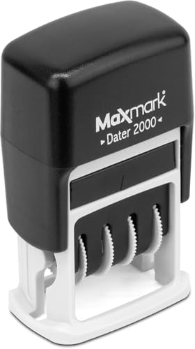 MaxMark 2000 Dater Self Inking Date Stamp - Black - Pack of 2 - color: Black, size: Pack of 2 - 2000