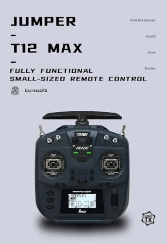 Jumper T12 MAX 2.4G ELRS Hall Gimbals Transmitter EDGETX Full Function Multi-Module Radio Remote Controller for RC FPV Drone (T12 MAX Hall 2.4G)