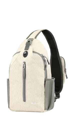 MAYLISACC Sling Bag Reversible Crossbody Chest Daypack Lightweight Hiking - color: Beige