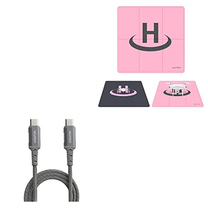 VCUTECH Drone Landing Pad 25 inch(65cm) with USB C Type C to USB C Cable for DJI Mini 2/Air 2S/Mavic Air 2/Mavic 3 Remote Controller OTG Extension