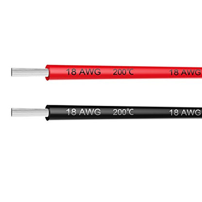 18awg Silicone Electrical Wire Cable 2 Colors Tinned Copper 10ft Each - size: 2 Colors each 10FT, style: 18AWG