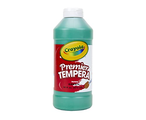 Crayola Premier Tempera Paint For Kids - Green (16oz), Kids Classroom Supplies, Great For Arts & Crafts, Non Toxic, Easy Squeeze Bottle - color: Green