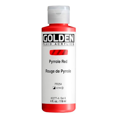 Golden Fluid Acrylics - Pyrrole Red - 4 oz Bottle