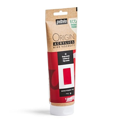 PEBEO Origin Acrylics 120ml Matte Acrylic Paint, Carmine Red - color: Carmine Red