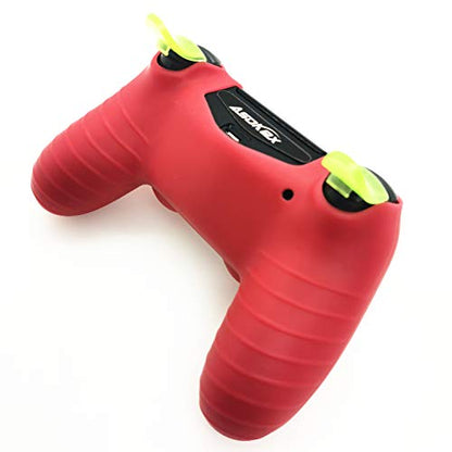 Ps4 Controller Skin Silicone Case Grip Glow in Dark Protective Cover for PS4/slim/Pro Dualshock 4 Controller(Glow red) - color: Glow red