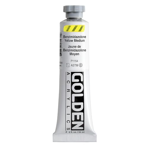 GOLDEN Heavy Body Acrylics, Benzimidazolone Yellow Medium, 2 fl. oz. Tube