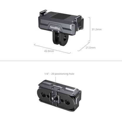 SMALLRIG Magnetic Mount Adapter for DJI Action 5/4/3/Osmo 360-3662B - style: 2-Prong Mount-Aluminum