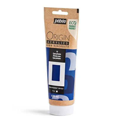 PEBEO Origin Acrylics 120ml Matte Acrylic Paint, Primary Cyan - color: Primary Cyan
