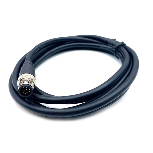 M12 12 Pin Male Connector Cable, A Code Straight Molding Male Aviation Sensor Electrical PVC Cable Industrial Molded Wire AWG26（10Meter） - size: 32.8ft