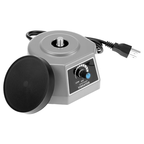 QWORK Lab Vibrator 4" - 110V Small Round Shaker Oscillator, Gypsum Mixing Machine, for Mixing Plaster/Gypsum