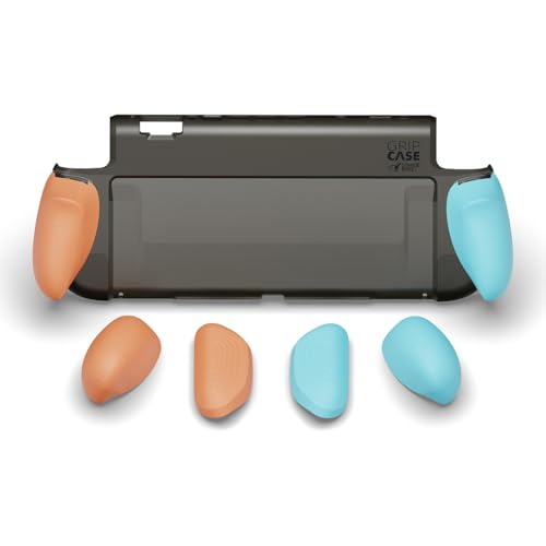 Savage Raven by Skull & Co. GripCase: Soft Protective Case with Replaceable Grips [to fit All Hands Sizes] for Nintendo Switch 2- Neon Blue & Red - color: Neon Blue & Red, size: GripCase ONLY