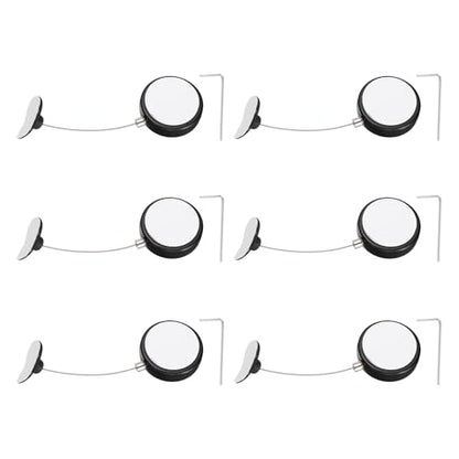 PATIKIL Retractable Remote Control Cable Tether (3.3ft / 1M, Black)(6 Set) Round Remote Control Security Lanyard Lock Adjustable Locking Leash with Plastic Cap, Suit for - TVs/Tablets - color: Black, size: 3.3ft