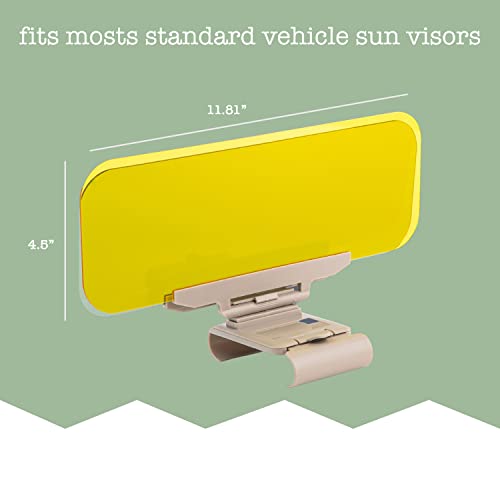 ZONETECH Day and Night Anti-Glare Car Windshield Visor - Premium Quality Universal Sunshade and Anti-Dazzle Night-time Driving Auto Accessory (2 Pack) - size: 2-Pack