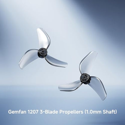 BETAFPV 12pcs Gemfan 1207 3-Blade Props with 1.0mm Shaft - Transparent Gray