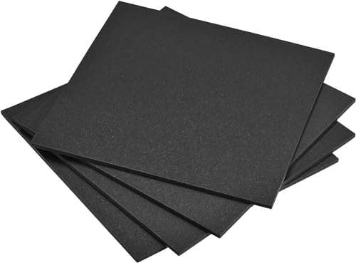 Boxonly EVA Foam Sheets Roll for Cosplay Halloween Model Making Mounting Photos Presentations DIY Arts and Crafts EVA Craft Foam Sheets Craft Sheet Black 250 x 250 x 5mm 4pcs - size: 250 x 250 x 5mm
