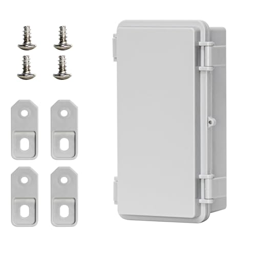 Waterproof Junction Box Outdoor Electrical Box Universal DIY Project Box for Indoor/Outdoor Use Latch Hinged Project Enclosure (7.8"x3.8"x2.9") - color: Grey Cover, size: 7.8"x3.8"x2.9"