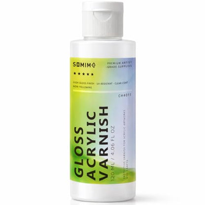 4.06fl oz High Gloss Varnish Clear Paint Sealer for Acrylic Painting