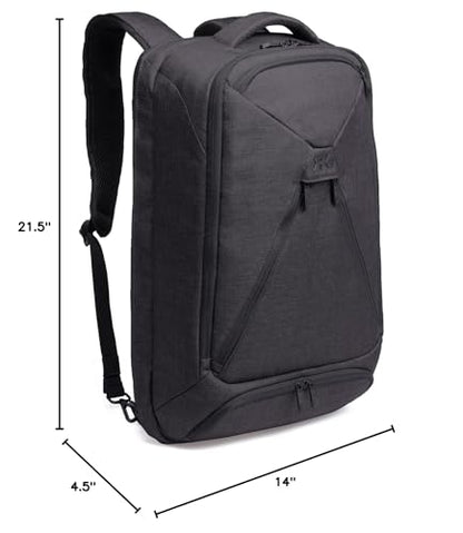 Knack Series 1 Large Travel Backpack, 17-Inch Laptop, Expandable 30L-46L - color: Black, size: Large