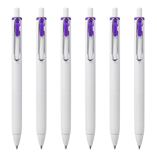 Uni-Ball one Retractable Gel Pens, Medium Point (0.7mm),Violet Ink, 6 Pens - color: Violet, style: Medium