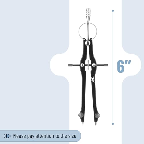 Mr. Pen- Professional Compass for Geometry, Extra Lead - color: Black