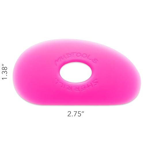 Mudtools Shape 0 Polymer Rib, Pink Ultra Soft - Small Kidney Pottery Tool - color: Pink - Ultra Soft (P0)