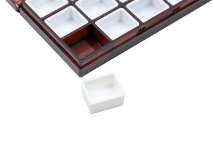 Bitray Empty Watercolor Palette Box 15 Wells Airtight Paint Palette Box - color: Brown, size: 15 Wells