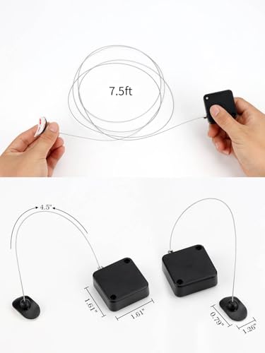 EKZ 7.5 ft Retractable Remote Control Cable Tether Lock with Adjustable Locking Leash Length Clasp,Remote Control Security Lanyard Lock for TV Remote Control,Gaming Controller,Tablets Showroom -2 Pcs - size: 2 Pcs