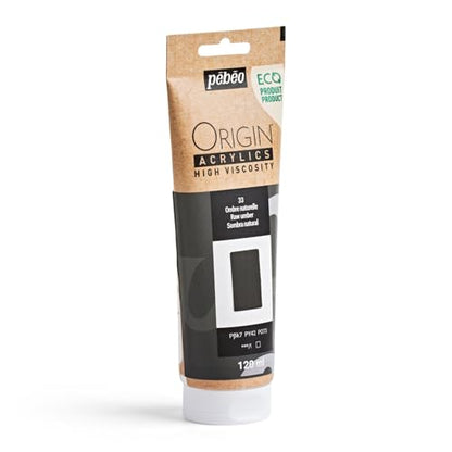 PEBEO Origin Acrylics 120ml Matte Acrylic Paint, Raw Umber - color: Raw Umber