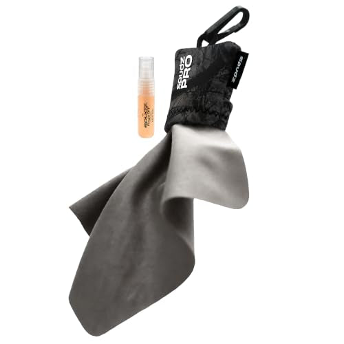 SPUDZ Pro | 10" x 10" Microfiber Cloth Screen & Lens Cleaner w/ 4ml Bottle | - color: Stealth Shadow W/ Bottle of Fogzoff