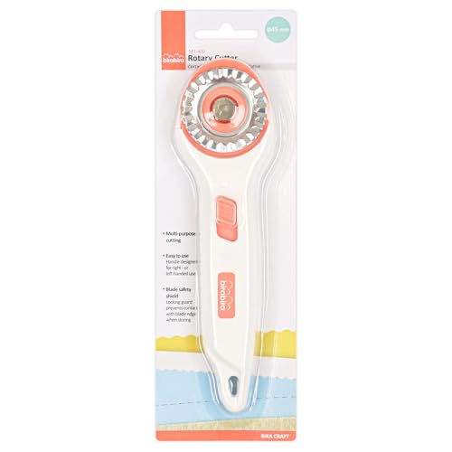 BiraBira Rotary Cutter, 45mm Wavy Cut, Steel Stick Fabric Cutter - size: 45mm